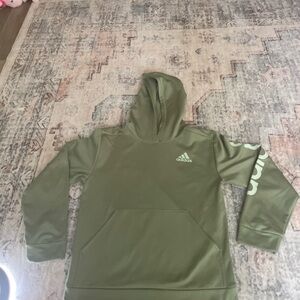 Adidas Khaki Green Pullover Hoodie youth Large